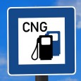 CNG-Erdgas-Tankstelle Schild einer Erdgas-Tankstelle