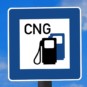 Schild einer Erdgas-Tankstelle