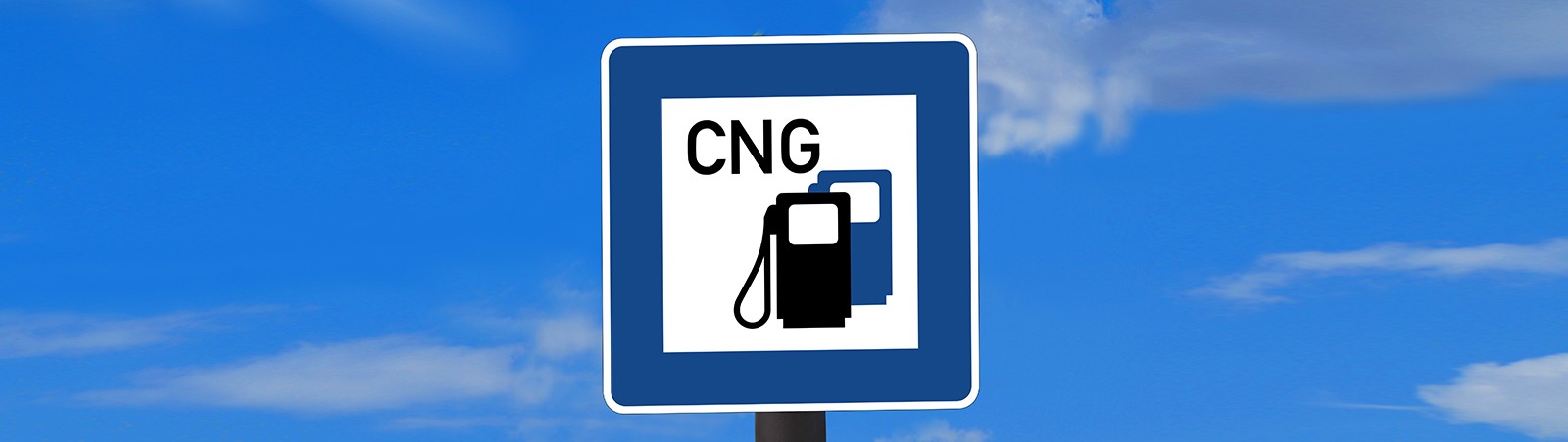CNG-Erdgas-Tankstelle Schild einer Erdgas-Tankstelle