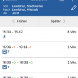 Screenshot Fahrplanauskunft mit Echtzeitdaten