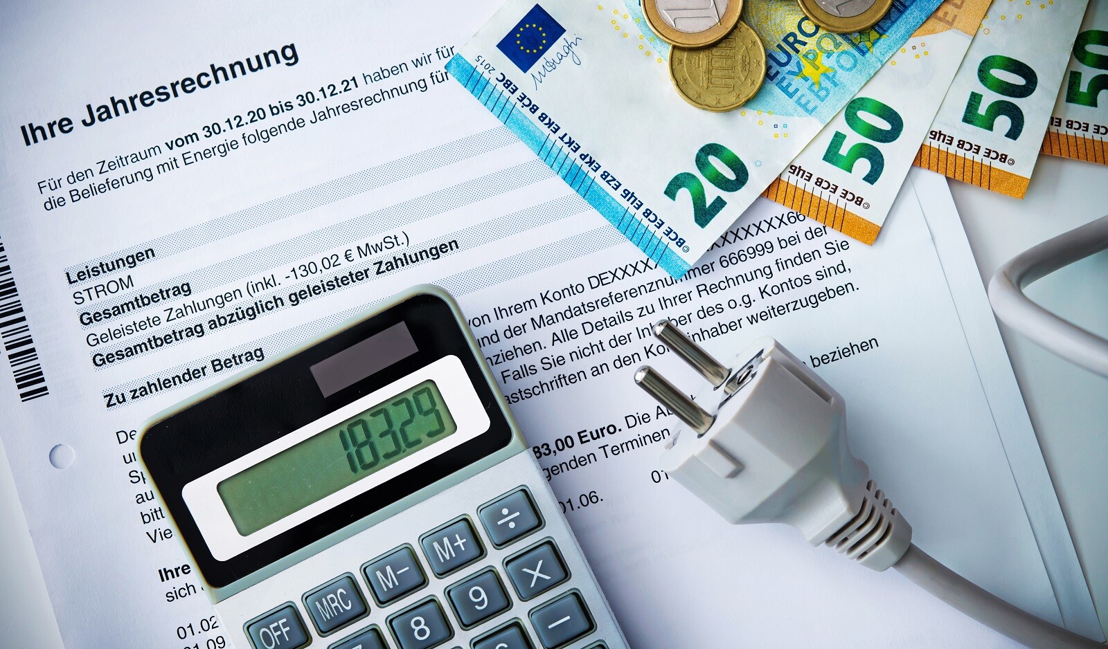 Stromkosten Jahresabrechnung Symbolbild für Jahresabrechnung