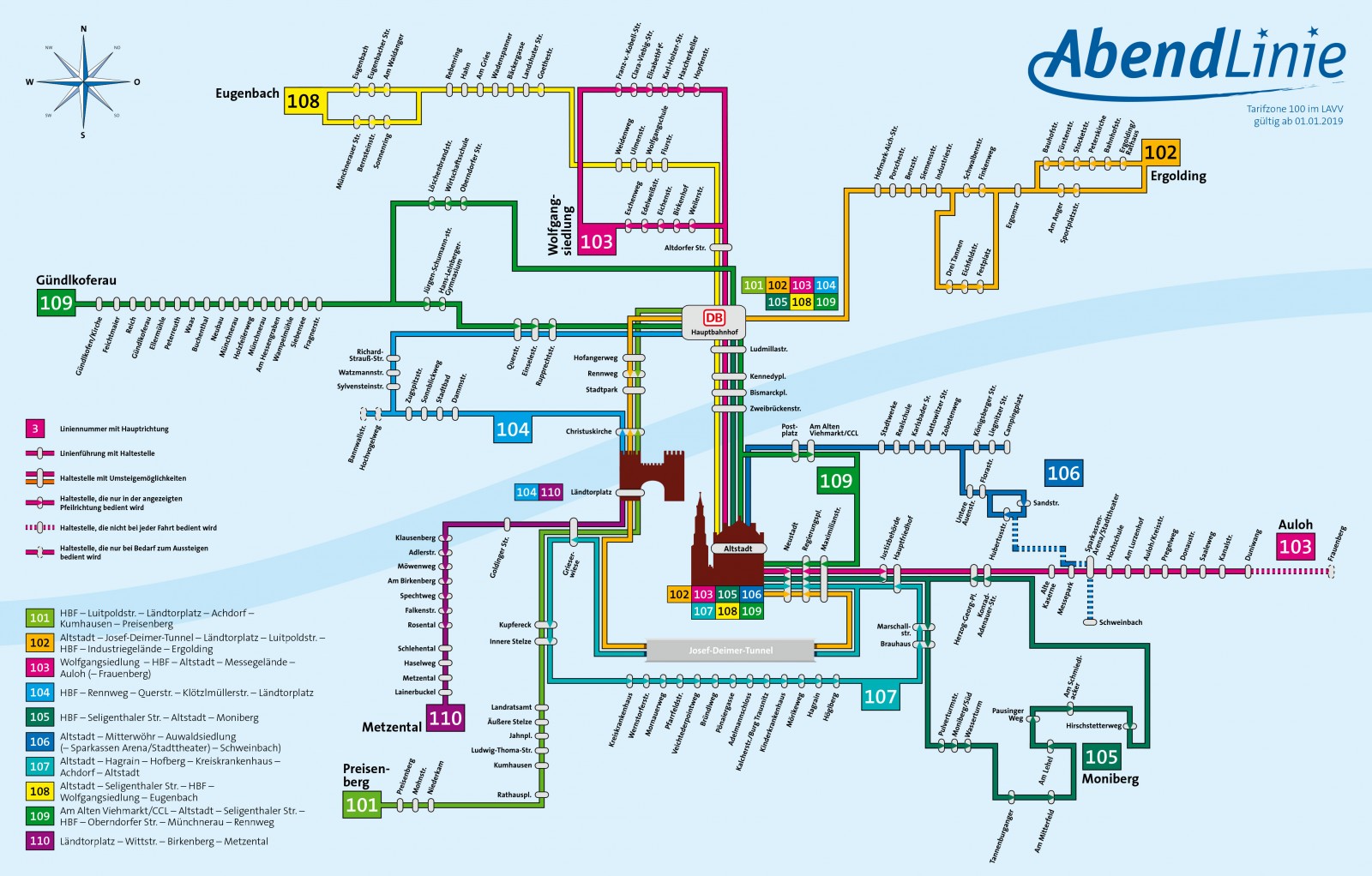Liniennetzplan-Abendlinie-grafisch Liniennetzplan Abendlinie