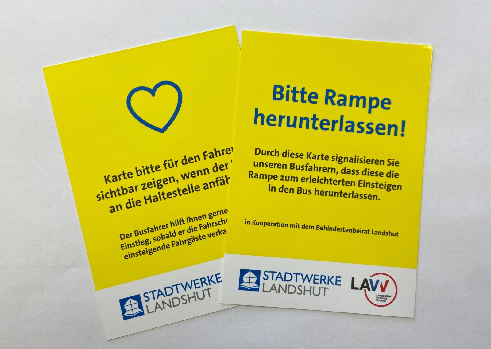 Signalkarte für Busfahrgäste mit Handicap