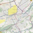 Stadtplan mit markierten Gebieten, in denen Stromausfall war