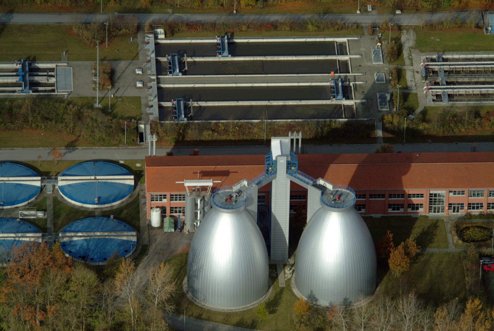 Luftbild der Kläranlage Landshut