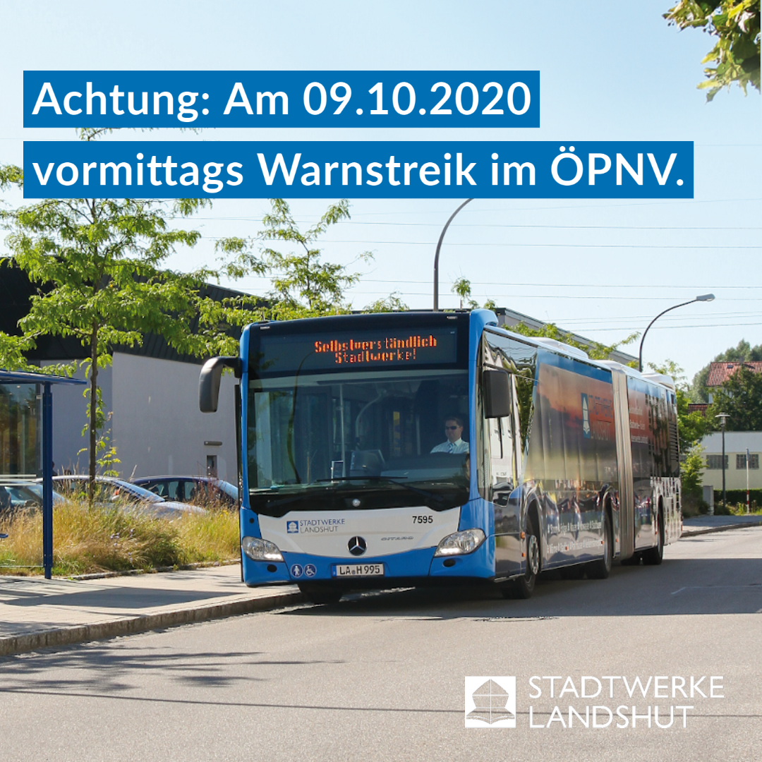 Hinweis zum Warnstreik im ÖPNV am 09.10.2020